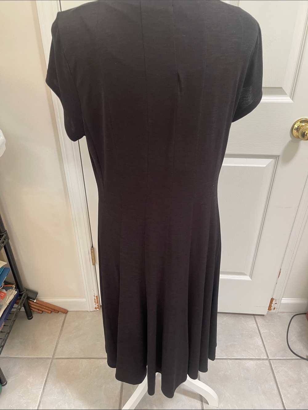 Rabbit Rabbit Rabbit Black Ruffle Front Midi Dress Sz 14 - Picture 4 of 8